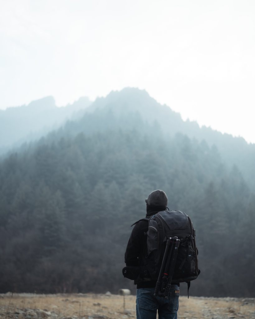 Man Staring At Mountain Placeholder